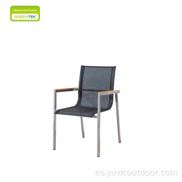 Silla de teslin moderna con mesa de café redonda de teca